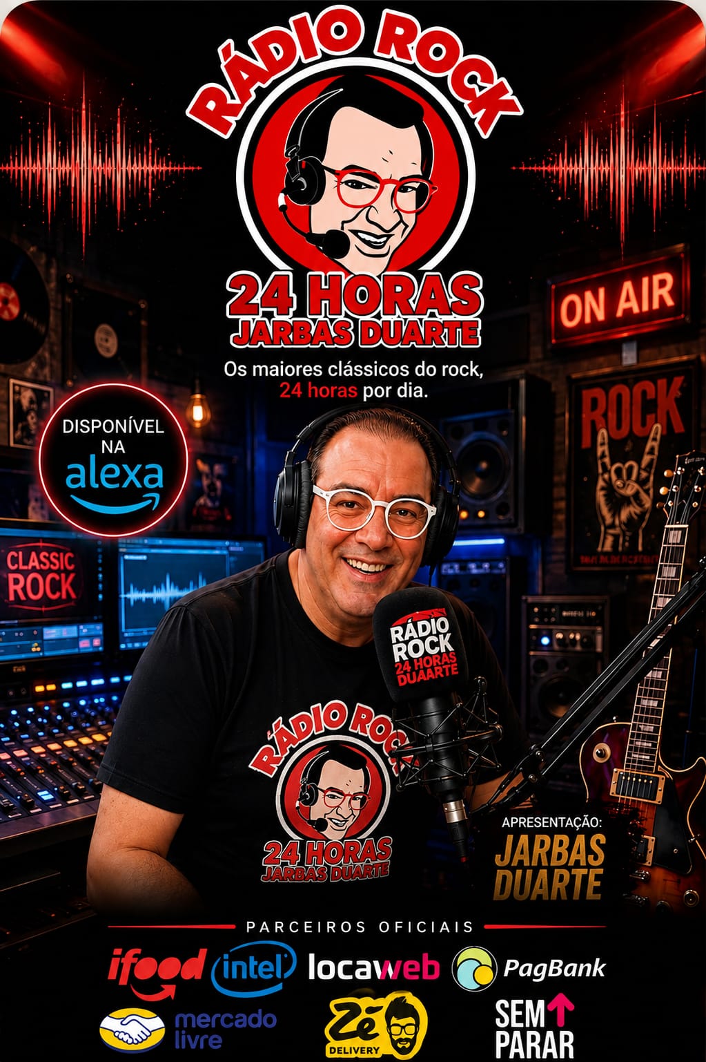 Jarbas Duarte apresentando a RádioRock 24horas